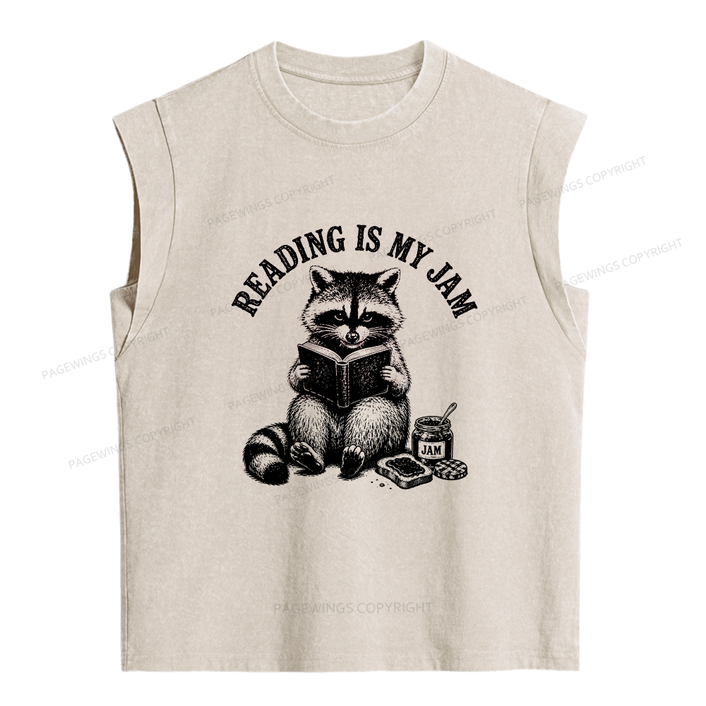 Pagewings Reading Is My Jam Women's Washed Tank Top