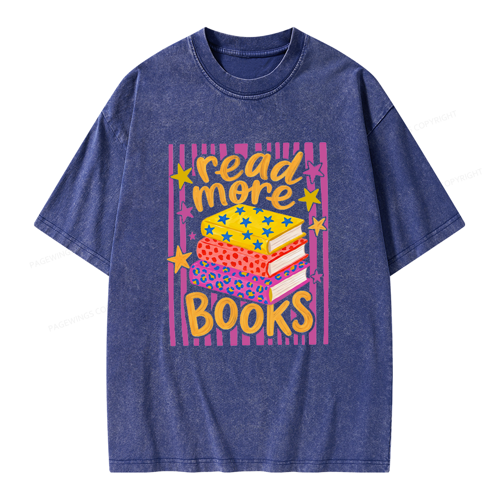Pagewings Read More Books Unisex Washed T-shirt