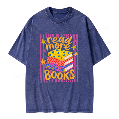 Pagewings Read More Books Unisex Washed T-shirt
