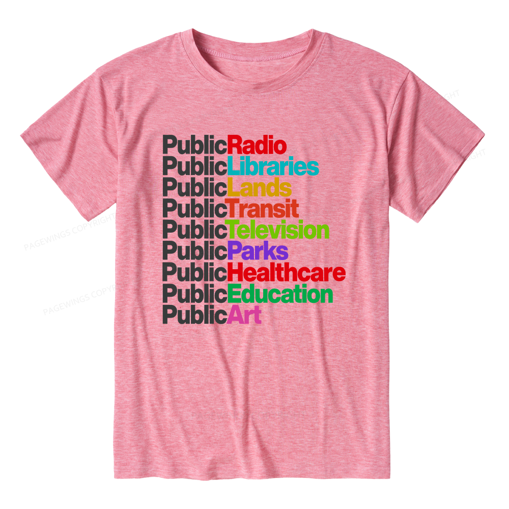 Pagewings Soft Personalized Public Libraries Unisex Heather T-Shirt