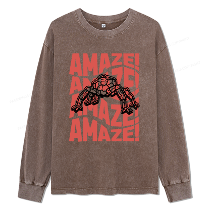 Pagewings Read Sci-Fi Unisex Washed Long Sleeve T-shirt