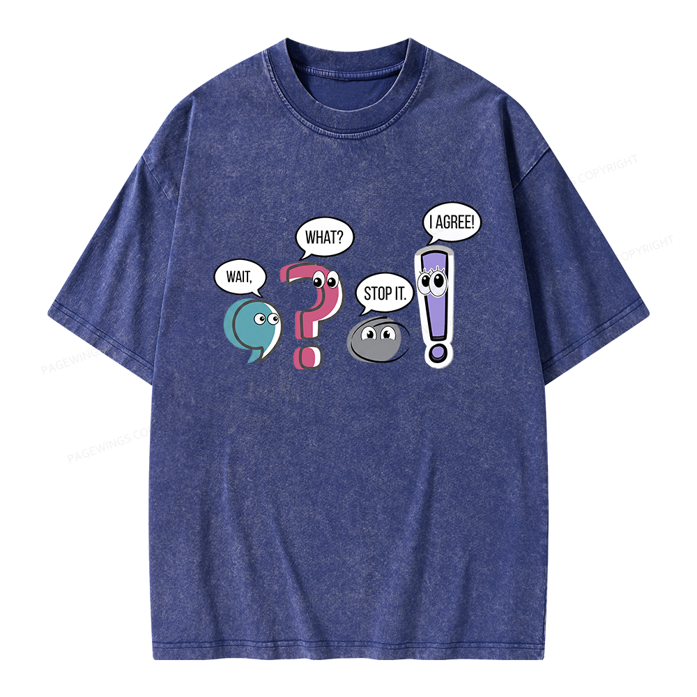 Pagewings Funny Grammar Unisex Washed T-shirt