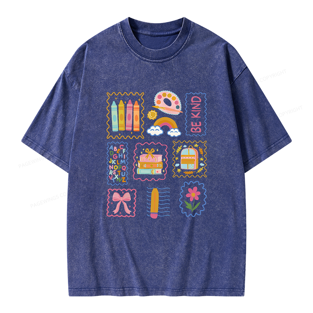 Pagewings Back to School Unisex Washed T-shirt