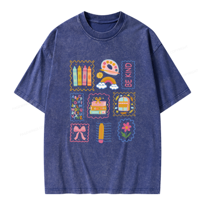 Pagewings Back to School Unisex Washed T-shirt