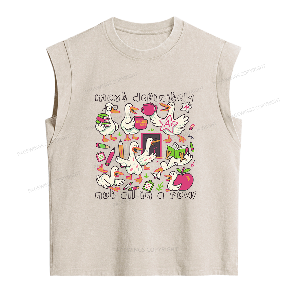 Pagewings Funny Goose Back to School Women's Washed Tank Top