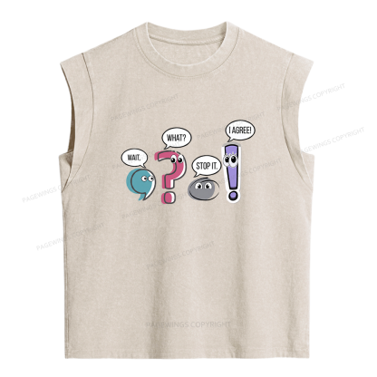 Pagewings Funny Grammar Women's Washed Tank Top