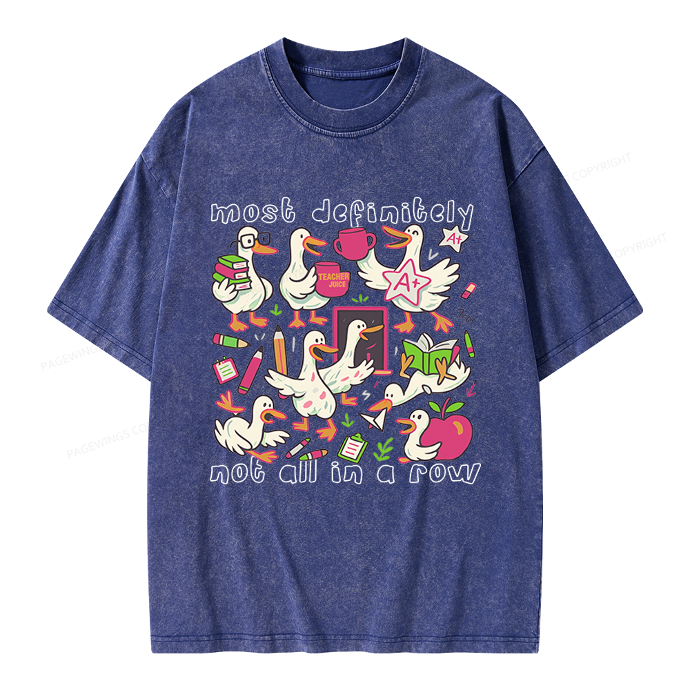 Pagewings Funny Goose Back to School Unisex Washed T-shirt