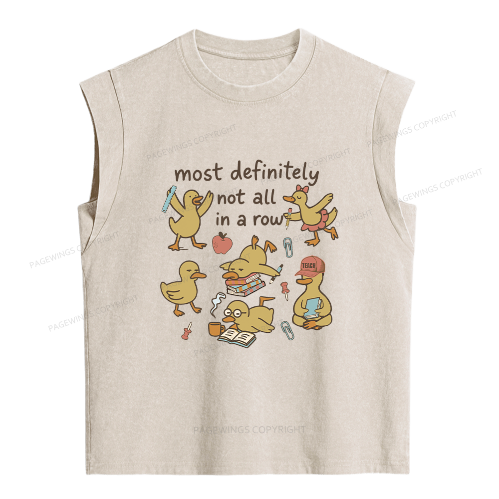 Pagewings Ducks In A Row Women's Washed Tank Top