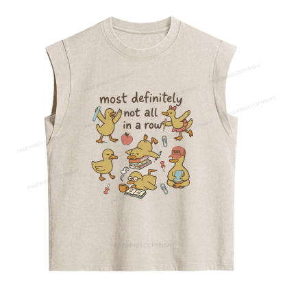 Pagewings Ducks In A Row Women's Washed Tank Top