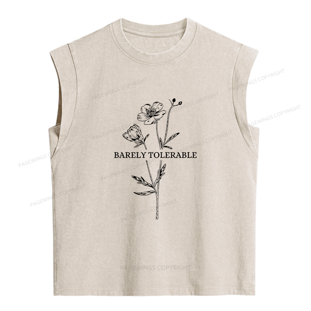 Pagewings Barely Tolerable Women's Washed Tank Top