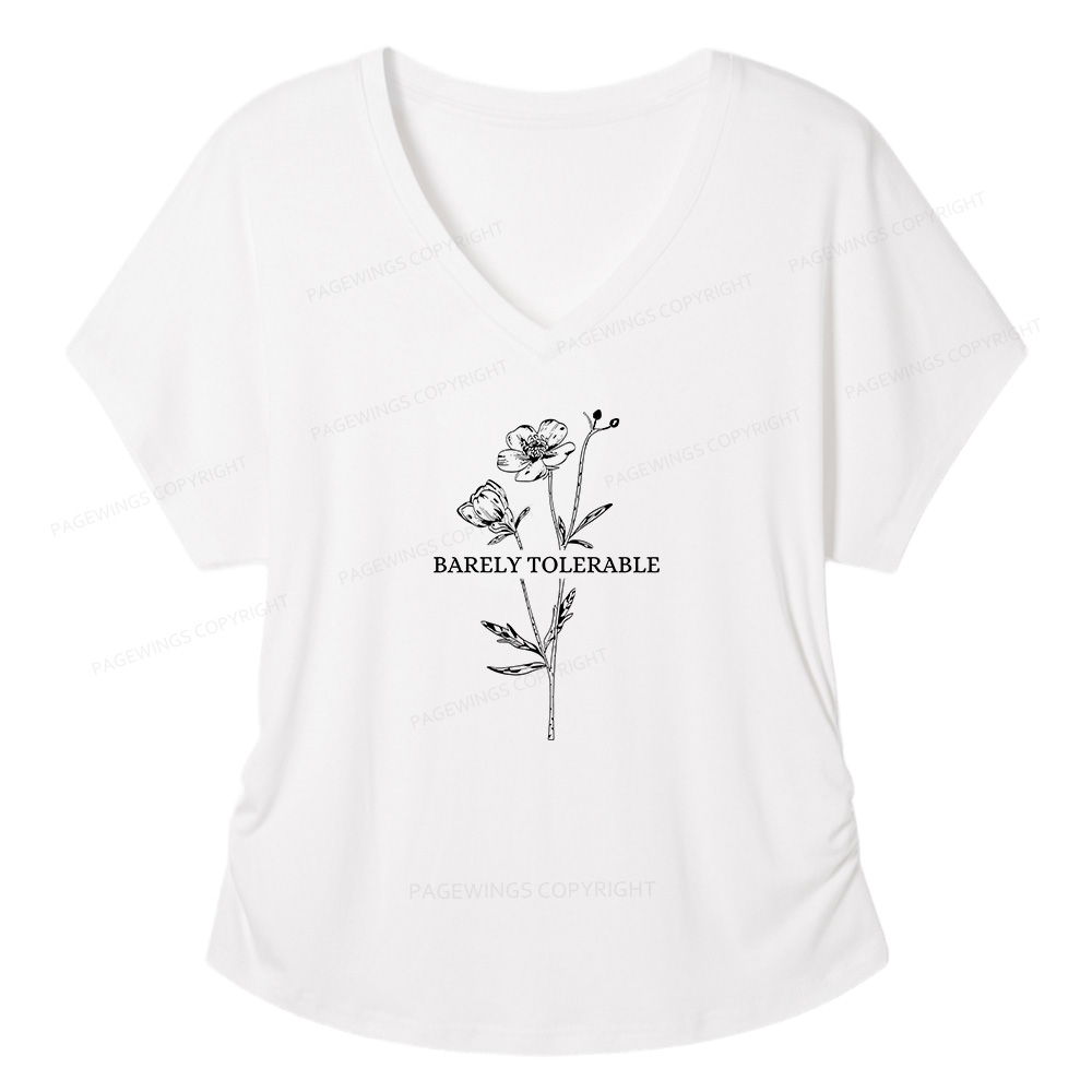 Pagewings Barely Tolerable Soft Women's Modal V-neck T-shirt  