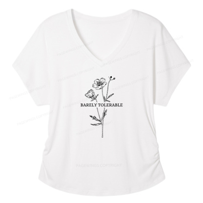 Pagewings Barely Tolerable Soft Women's Modal V-neck T-shirt  