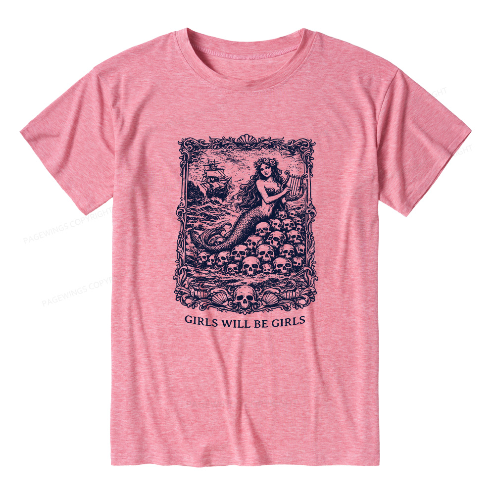 Pagewings Soft Girls Will Be Girls Unisex Heather T-Shirt