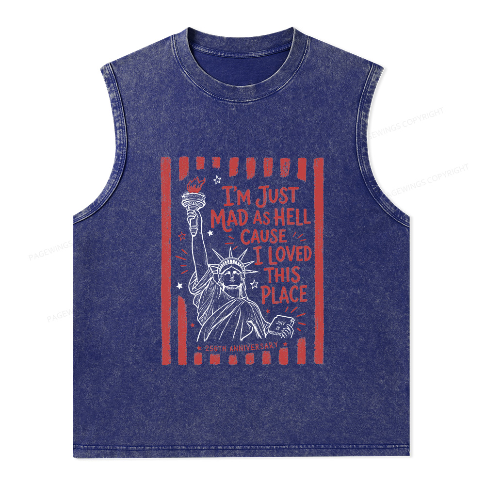 Pagewings I’m Just Mad As Hell 250th Unisex Washed Tank Top