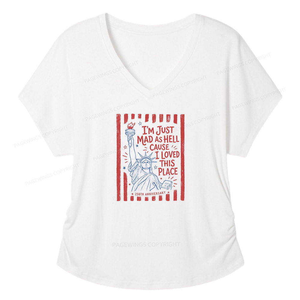 Pagewings I’m Just Mad As Hell 250th Soft Women's Modal V-neck T-shirt  
