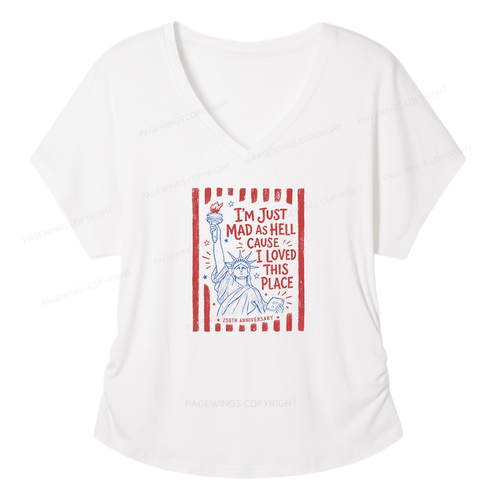 Pagewings I’m Just Mad As Hell 250th Soft Women's Modal V-neck T-shirt