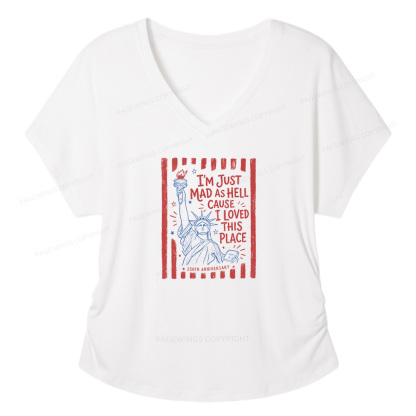 Pagewings I’m Just Mad As Hell 250th Soft Women's Modal V-neck T-shirt  