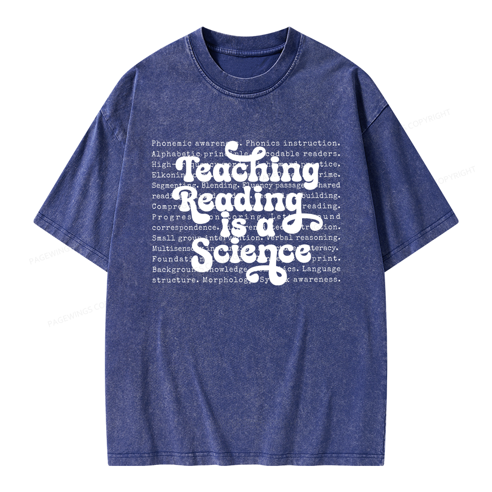 Pagewings Science of Reading Literacy Unisex Washed T-shirt