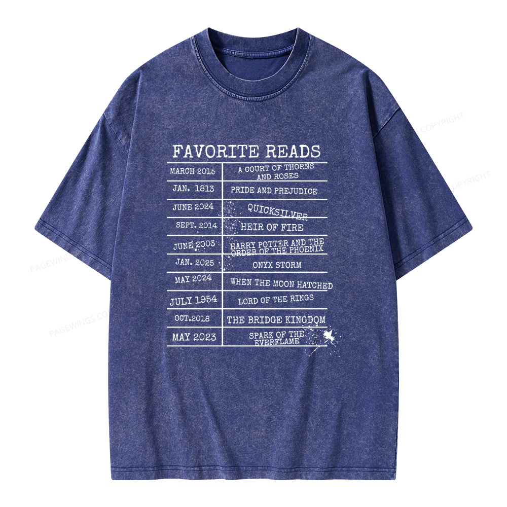 Pagewings Personalized Bookshelf Book Unisex Washed T-shirt