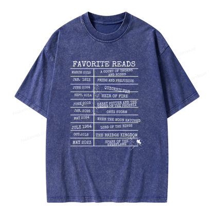 Pagewings Personalized Bookshelf Book Unisex Washed T-shirt