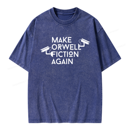 Pagewings Make Orwell Fiction Again Unisex Washed T-shirt