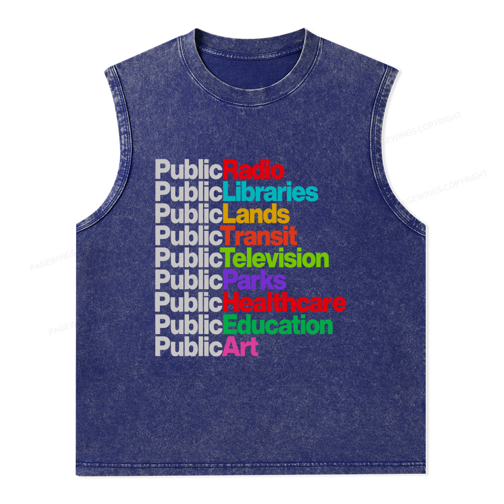 Pagewings Public Libraries Unisex Washed Tank Top