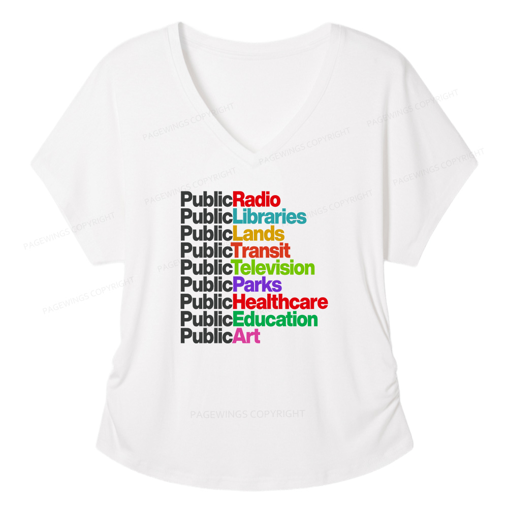 Pagewings Public Libraries Soft Women's Modal V-neck T-shirt