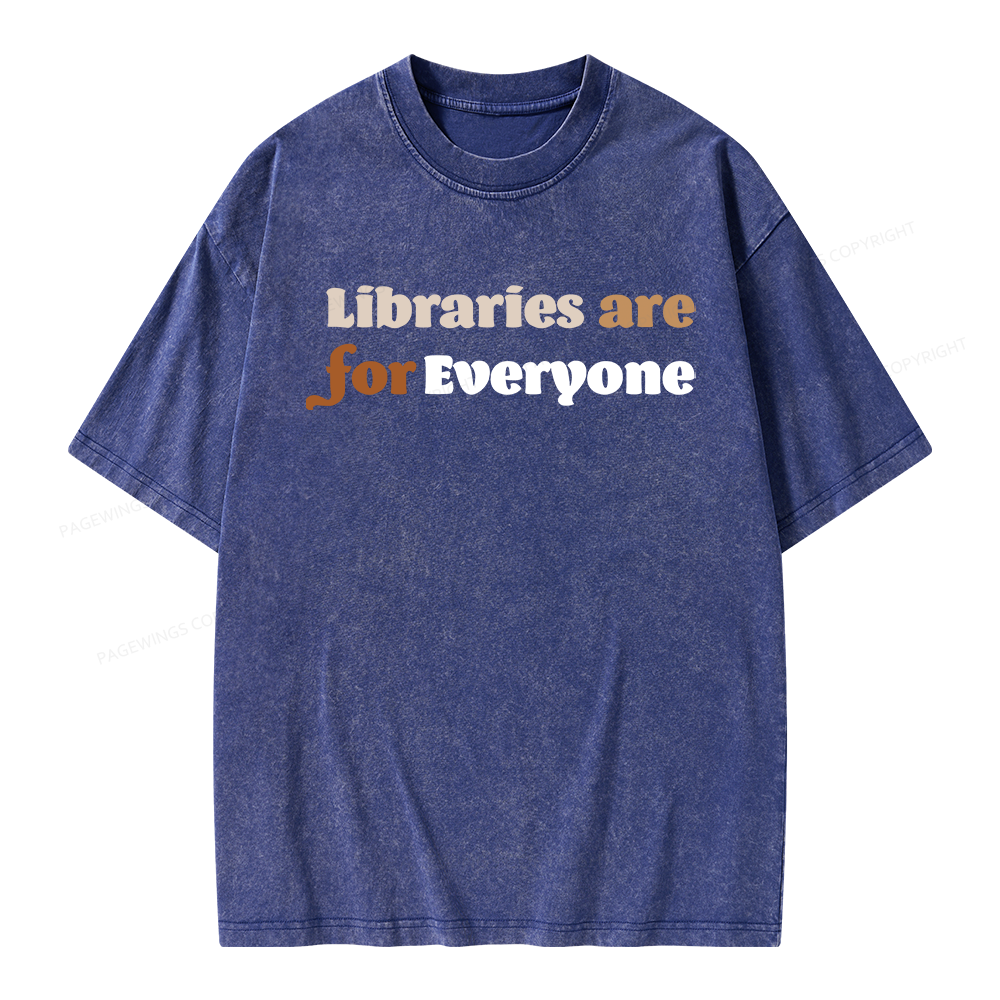 Pagewings Libraries are for Everyone Unisex Washed T-shirt