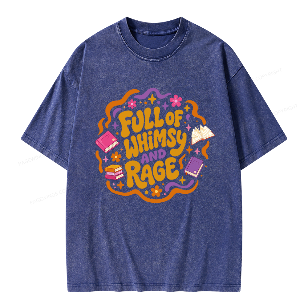 Pagewing Full Of Whimsy And Rage Unisex Washed T-shirt