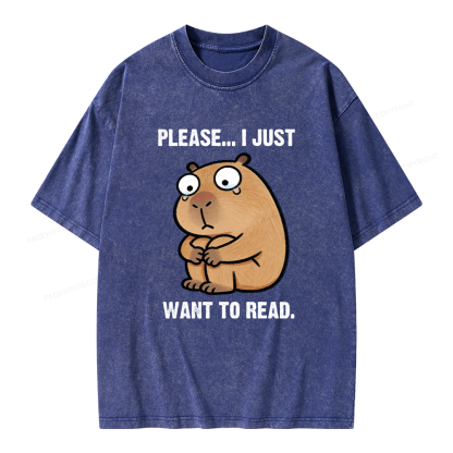 Pagewings I Just Want To Read Unisex Washed T-shirt
