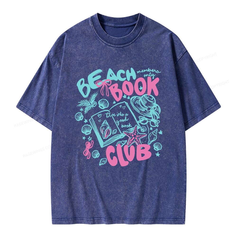 Pagewings Beach Book Club Unisex Washed T-shirt