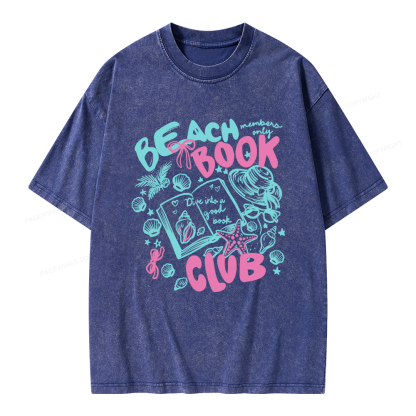 Pagewings Beach Book Club Unisex Washed T-shirt