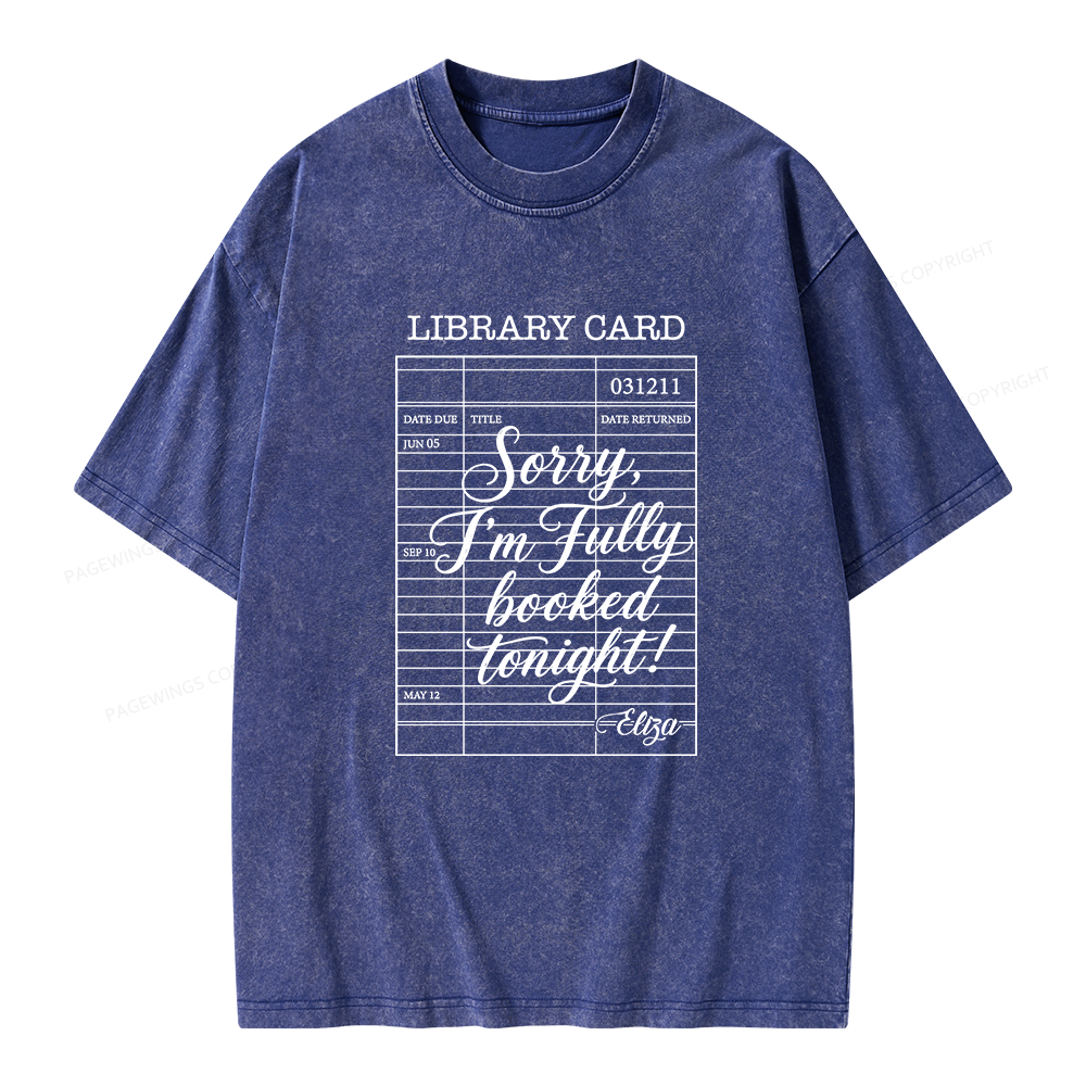 Pagewing Library Card Kindle Unisex Washed T-shirt