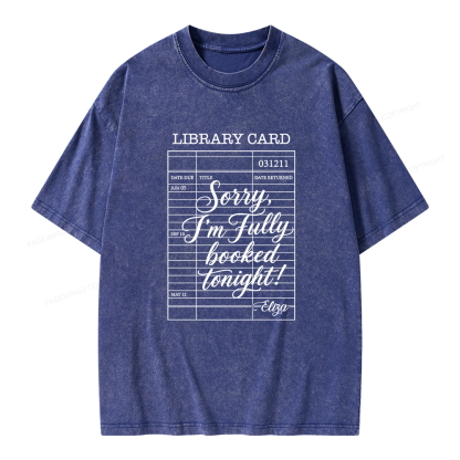 Pagewing Library Card Kindle Unisex Washed T-shirt