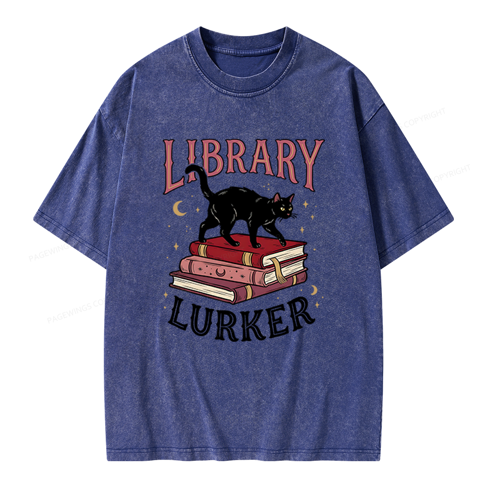 Pagewings Library Lurker Unisex Washed T-shirt