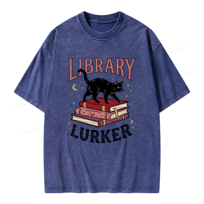 Pagewings Library Lurker Unisex Washed T-shirt