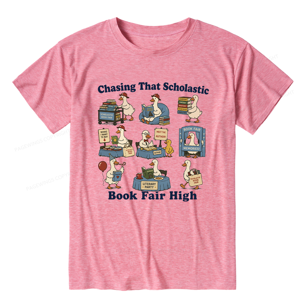 Pagewings Soft Chasing That Scholastic Book Fair High Unisex Heather T-Shirt