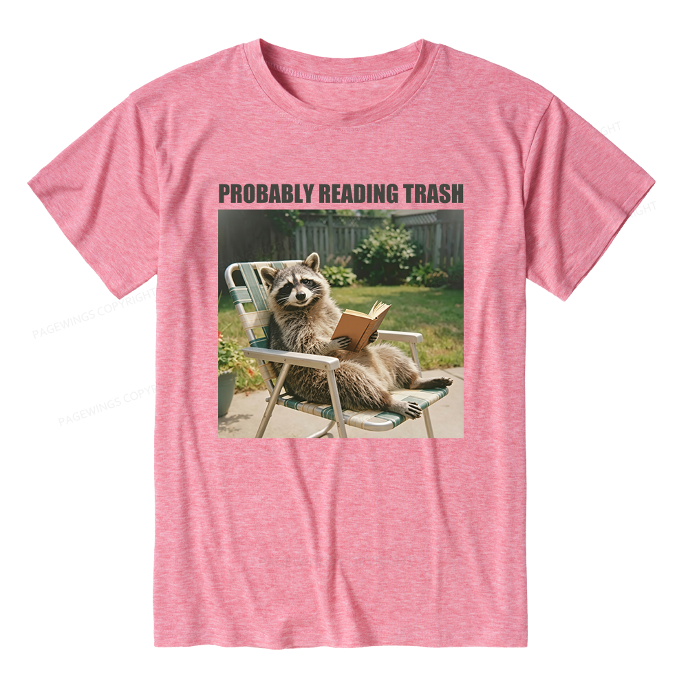 Pagewings Soft Probably Reading Trash Unisex Heather T-Shirt