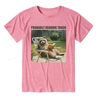 Pagewings Soft Probably Reading Trash Unisex Heather T-Shirt