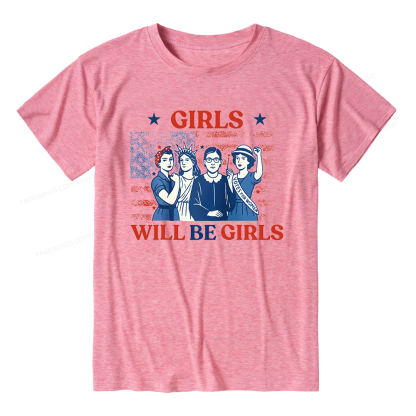 Pagewings Soft Girls Will be Girls Unisex Heather T-Shirt