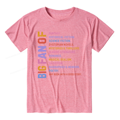 Pagewings Soft Big Fan of Books Unisex Heather T-Shirt
