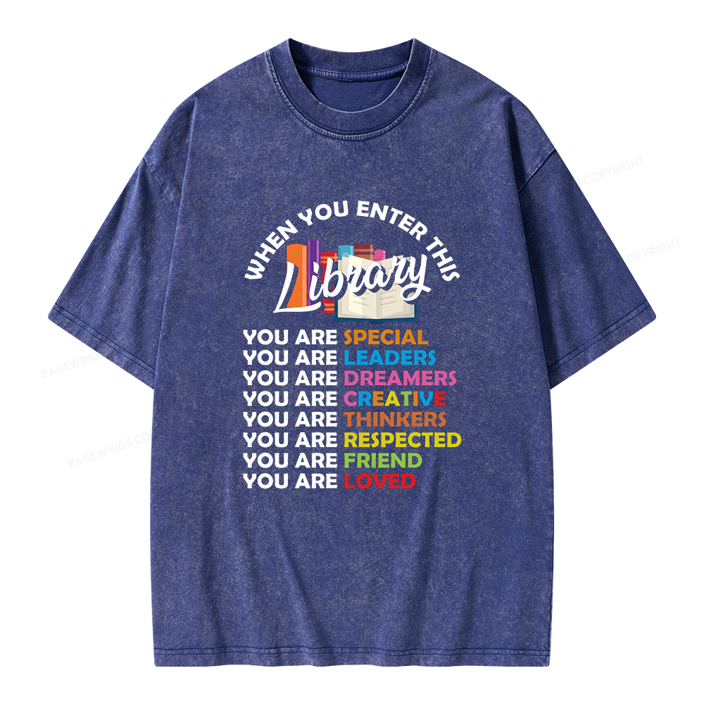 Pagewing When You Enter This Library Unisex Washed T-shirt