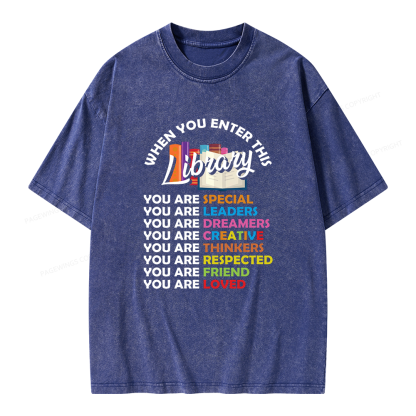 Pagewing When You Enter This Library Unisex Washed T-shirt