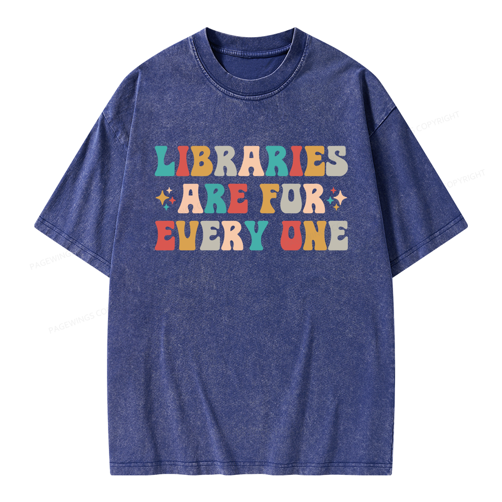 Pagewing Libraries Are For Everyone Unisex Washed T-shirt