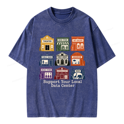 Pagewing Support Your Local Data Center Unisex Washed T-shirt