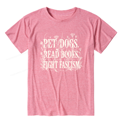 Pagewings Soft Anti Fascism Book Lover Unisex Heather T-Shirt
