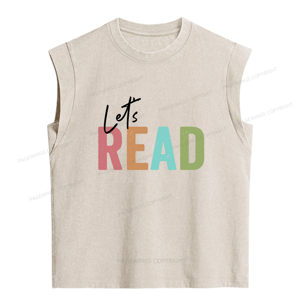 Pagewing Let's Read Women's Washed Tank Top