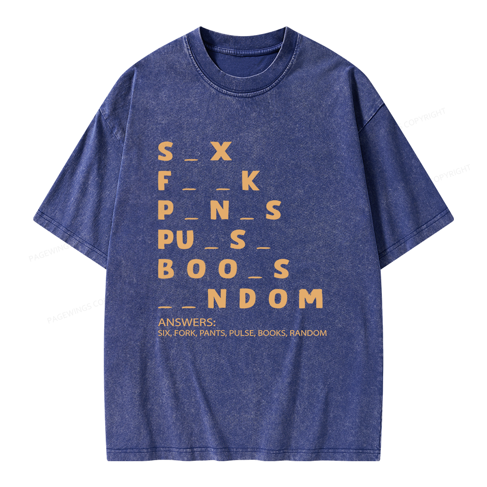 Pagewing Funny Adult Dirty Unisex Washed T-shirt