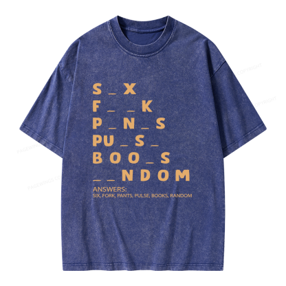Pagewing Funny Adult Dirty Unisex Washed T-shirt
