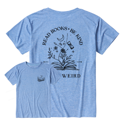 Pagewings Soft Read Books Be Kind Stay Weird Unisex Heather T-Shirt